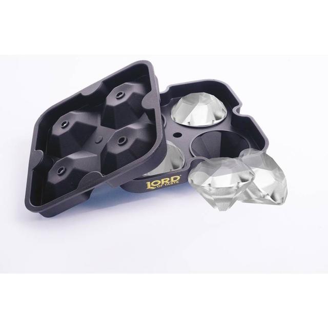 Forma do lodu diament Lord of Taste 4x(48x48x32mm), sylikonowa, czarna