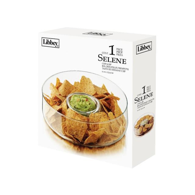Talerz do chipsów i dipów szklany Selene