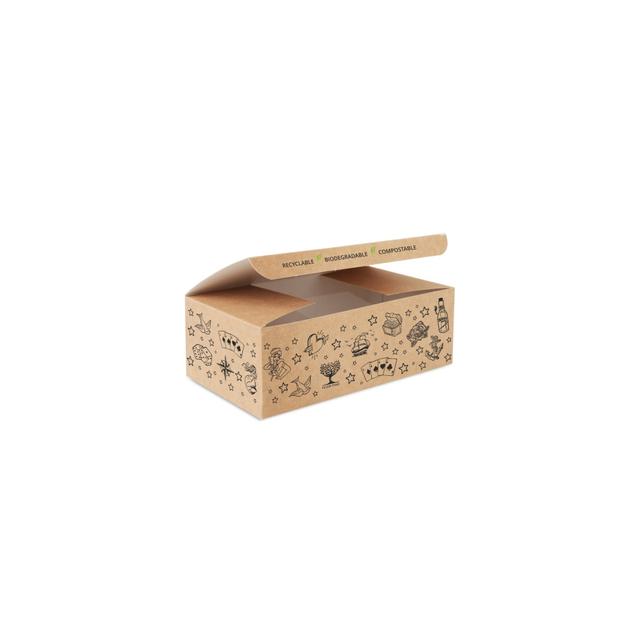 Pudełko kurczak mały z nadrukiem Tattoo 160x100x60mm, karton biało-brązowy, op.100 sztuk