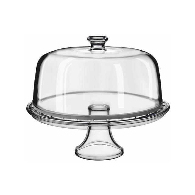 Patera do ciasta szklana Lozanna z przykrywką