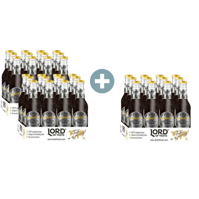 PAKIET- Lord of Taste, Premium Colonial Coke (Cola) SUGAR FREE, napój butelka 200ml (24szt. plus 12szt. GRATIS)