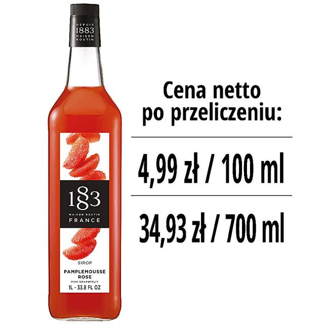 Syrop 1883 Routin Różowy Grejpfrut, szklana butelka 1L
