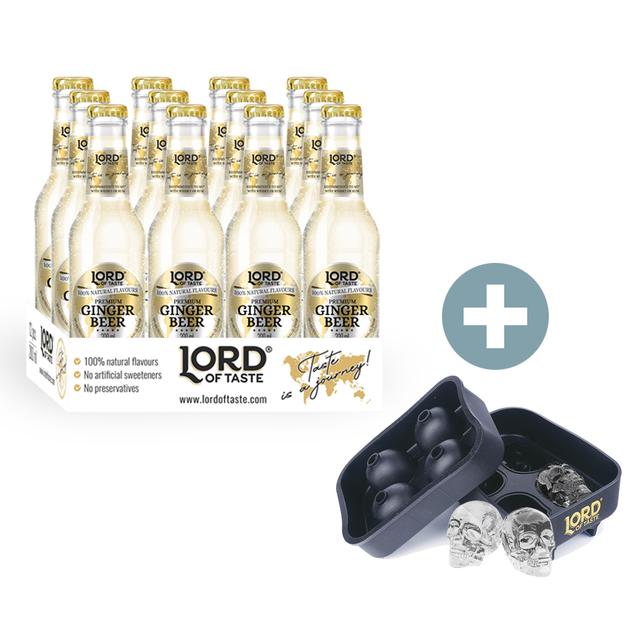 Lord of Taste, zestaw promocyjny - 12x Premium Ginger Beer (piwo imbirowe) + 1 szt. Forma do lodu czaszka GRATIS