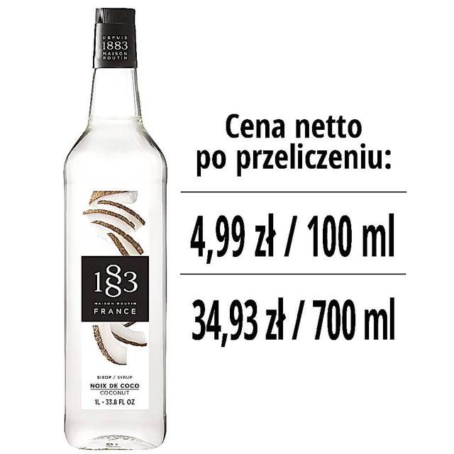 Syrop 1883 Routin Kokos, szklana butelka 1L
