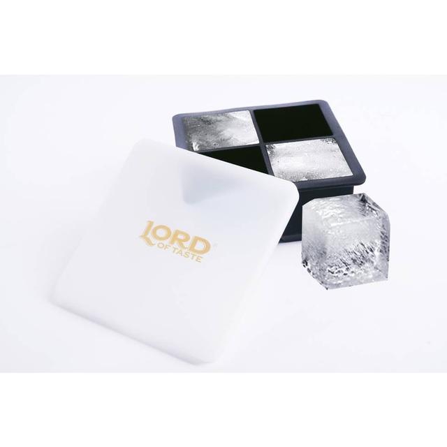 Forma do sześcianów lodowych Lord of Taste zamykana nakładką, 4x(48x48x48mm), sylikonowa, czarna