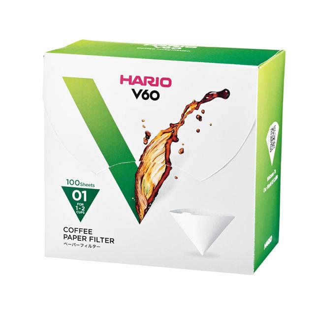Hario filtry papierowe V60 1fil., 100 szt |VCF-01-100WK| BOX