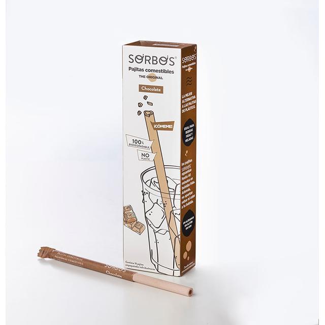 Słomki jadalne o smaku czekolady SORBOS, 16szt.