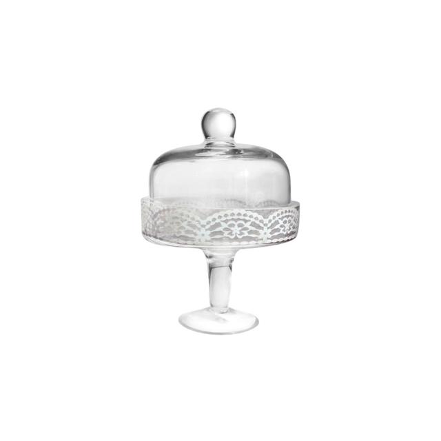 Mini patera szklana (wysokość: 19,5cm, średnica: 12cm)