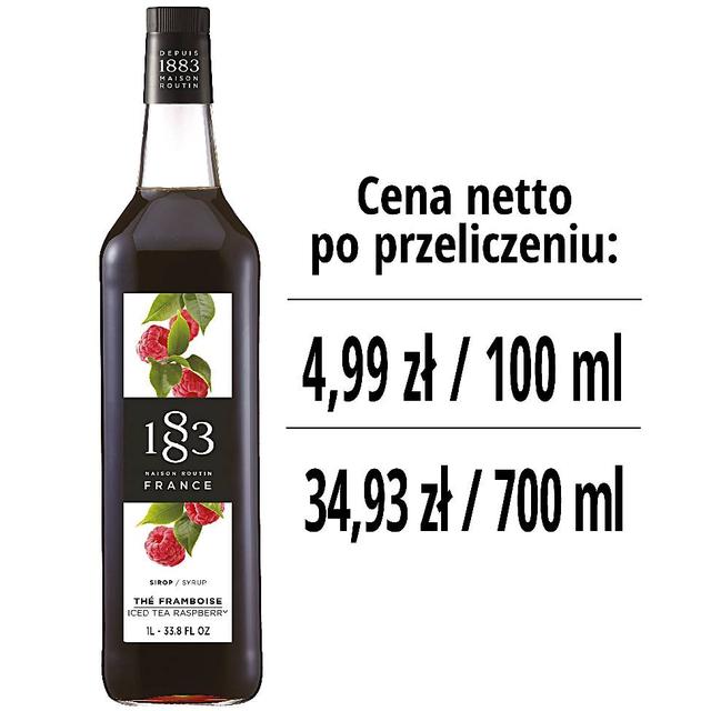 Syrop 1883 Routin Herbata Mrożona Malinowa, szklana butelka 1L