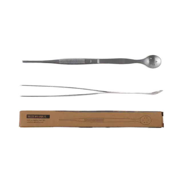 Pinceta, szczypce do owoców APS Ginza z łyżką barmańską, stal nierdzewna 27cm