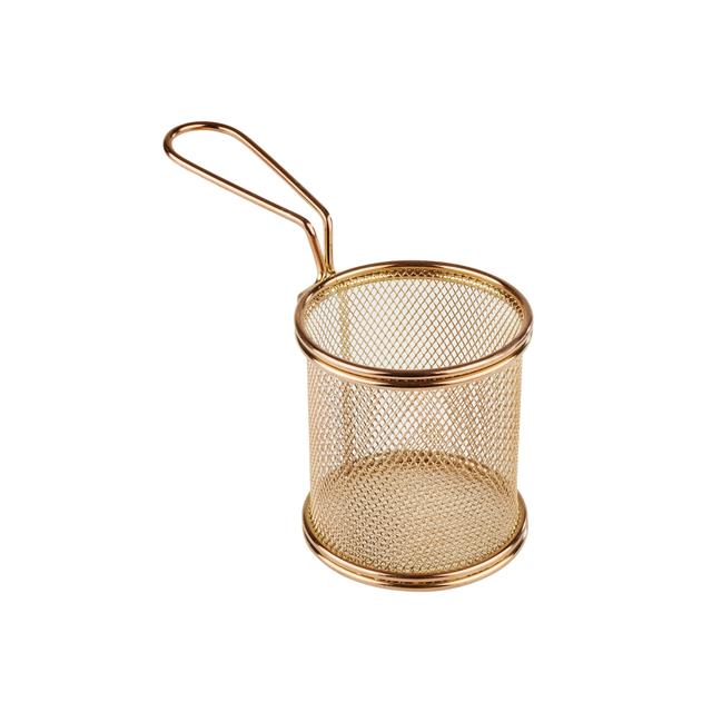 Koszyczek do serwowania potraw, śr. 9 cm, stal nierdzewna, kolor złoty