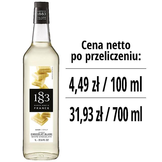 Syrop 1883 Routin Biała Czekolada, szklana butelka 1L