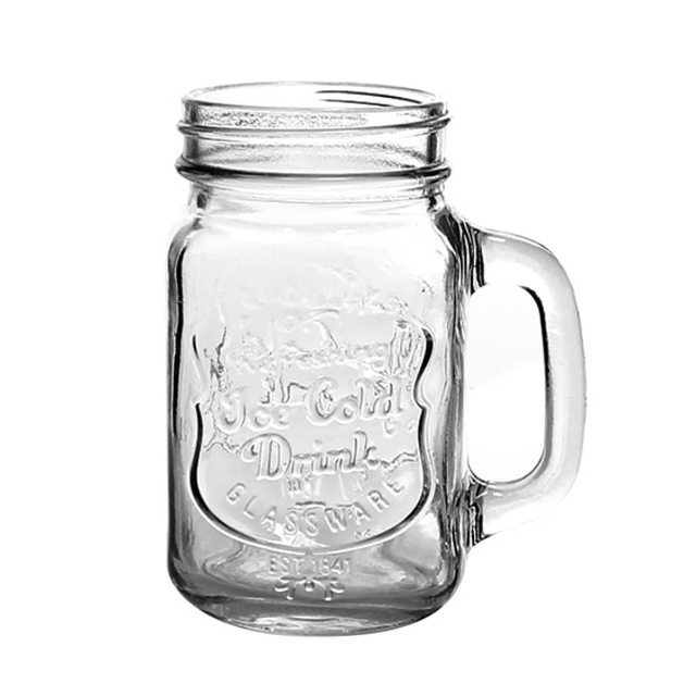 OUTLET - Słoik z uchem Terespol 473ml - tłoczenie Ice Cold Drink