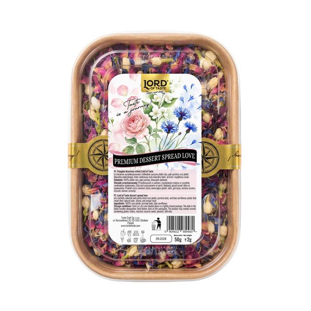 Posypka dekoracyjna (płatki róży, pąki jaśminu, bławatek niebieski) Miłość Lord of Taste, kwiaty jadalne 50 g