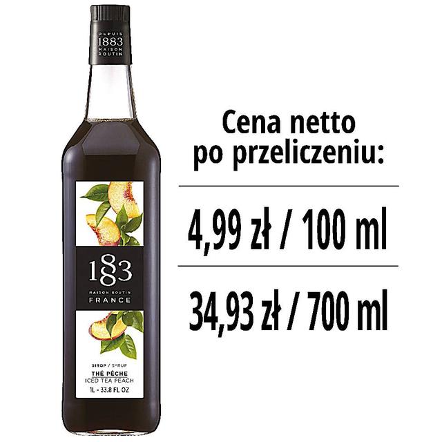 Syrop 1883 Routin Herbata Mrożona Brzoskwiniowa, szklana butelka 1L