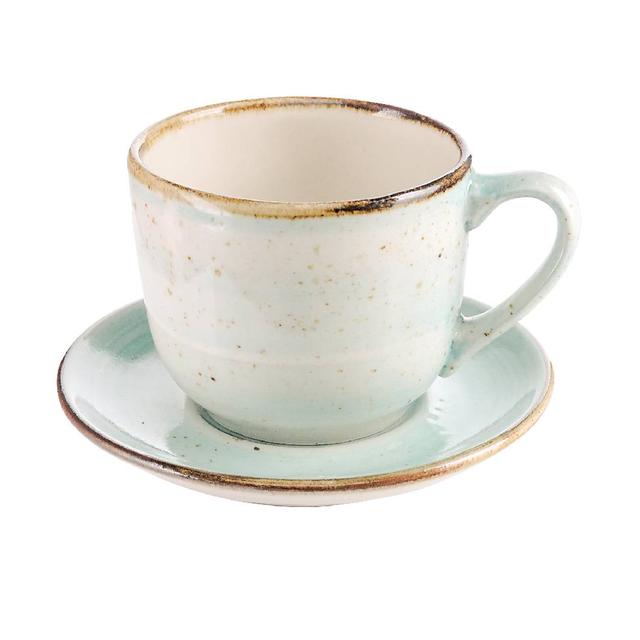 Filiżanka 350ml Bel Kera plus spodek 15 cm, kolor seledynowy