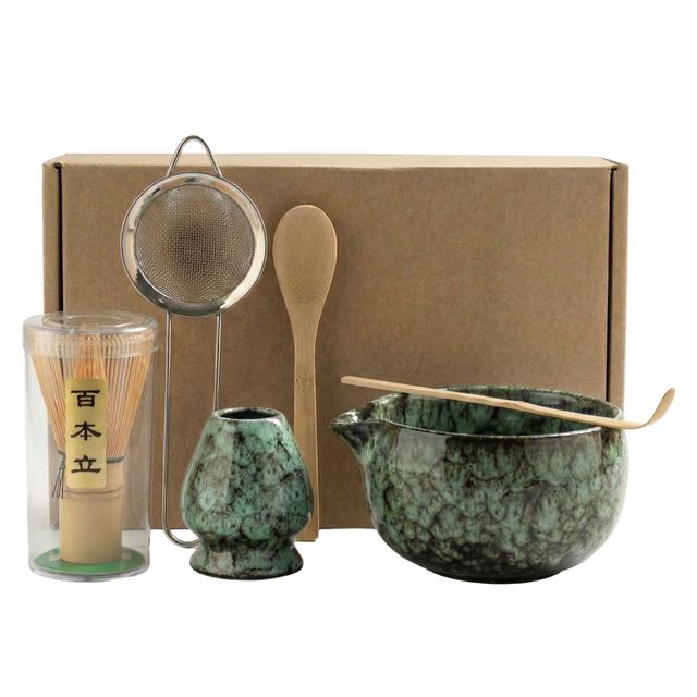 Zestaw do herbaty matcha 6 elementów zielony