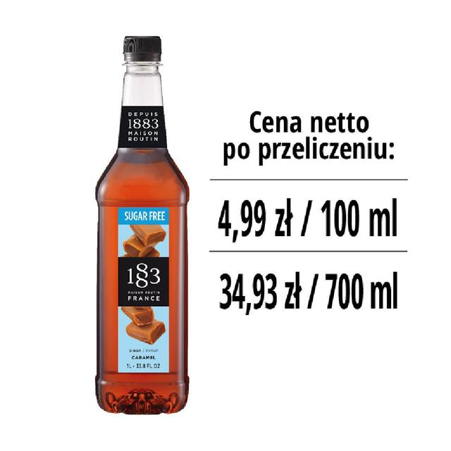 Syrop 1883 Routin Karmel Sugar Free, plastikowa butelka PET 1L