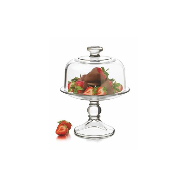 Patera do ciasta szklana Selene z przykrywką, mała