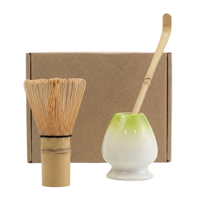 Zestaw do herbaty matcha 3-elementowy zielony