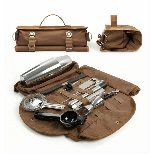 Zestaw barmański APS 14-elementowy w płóciennej torbie