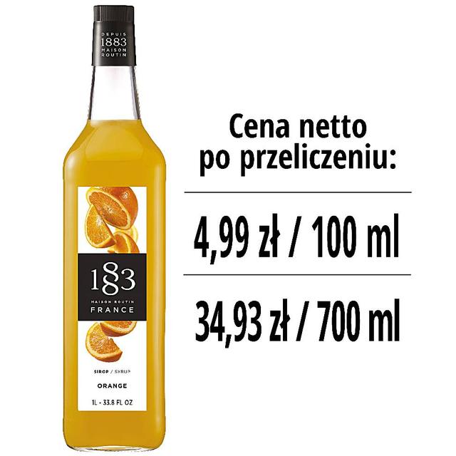 Syrop 1883 Routin Pomarańcza, szklana butelka 1L