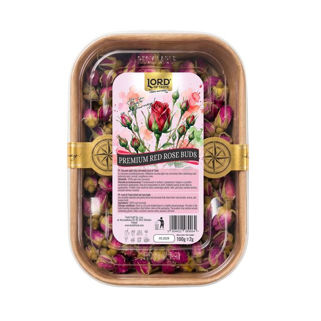 Pąki róży czerwonej Lord of Taste, kwiaty jadalne 100g