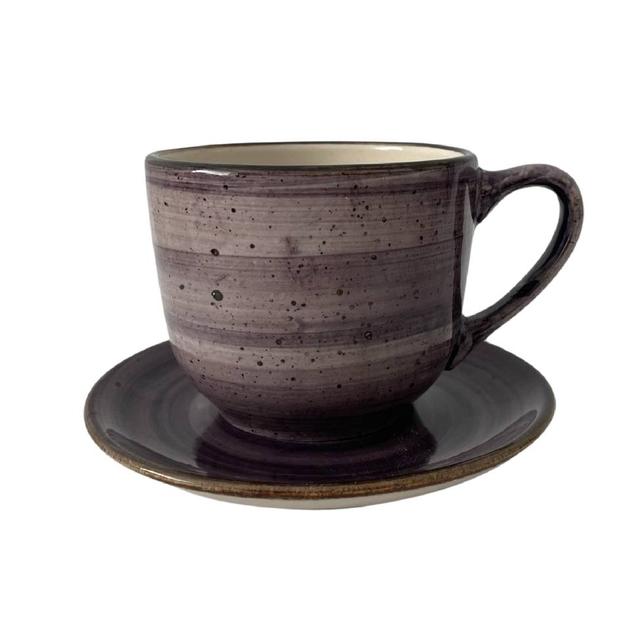 Filiżanka 350ml Bel Kera plus spodek 15 cm, kolor fioletowy