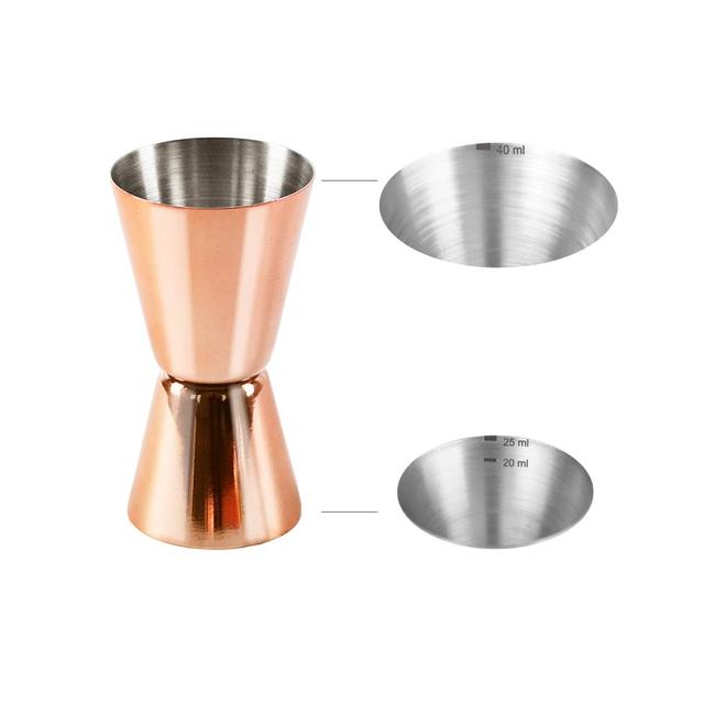 Miarka barowa (Jigger) 25/40ml (plus skala 20ml), stal nierdzewna, kolor miedziany, polerowana