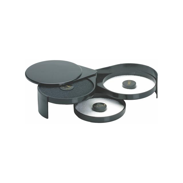 Crustownica do szkła (Glass Rimmer), 3 miseczki, czarna