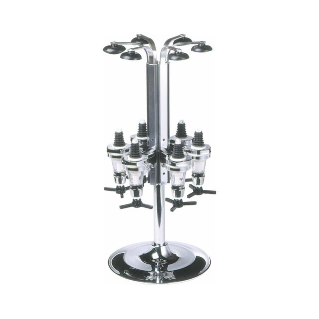 Stojak obrotowy na 6 butelek z dyspenserem